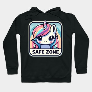 Cute unicorn safe zone Hoodie